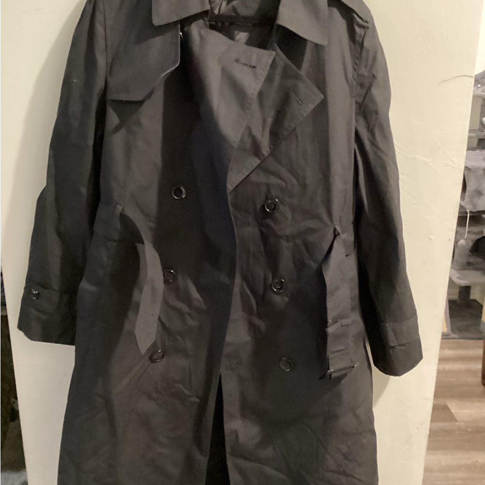 Women’s Black Double-Breasted Trench Coat